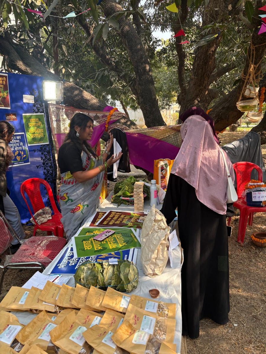 Visitors at the Vithi stall at Prakritika